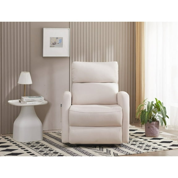 Kingway Arindel Fabric Power Recliner With USB in Beige