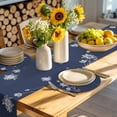 thumbnail image 4 of Navy Blue White Floral Round 13 Inch Placemats Set of 8, Abstract Art Summer Botanical HeatResistant Non Slip Place Mats for Dining Table, Wipeable Braided Kitchen Table Mats for Housewarming, 4 of 9