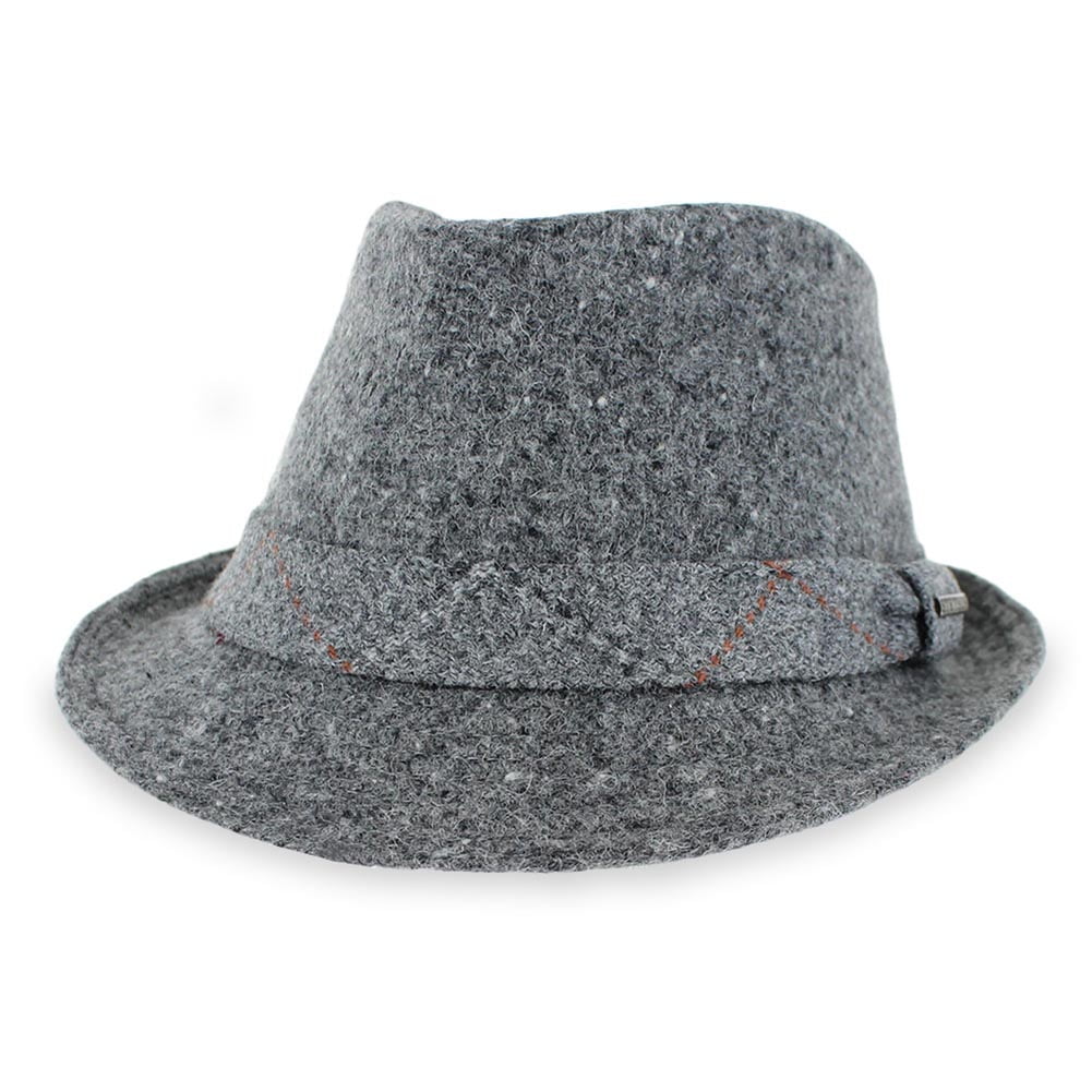 Stetson Men's Italian Fabric Fedora Hat Grey L