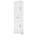 thumbnail image 6 of Tcbosik Modern Storage Cabinet, 66 inch Bathroom Cabinet with Adjustable Shelves and Door Rack, Freestanding Linen Cabinet, Kitchen Cupboard with Drawer for Dining Room, Living Room, White, 6 of 10