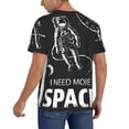 thumbnail image 2 of Lsque I Need More Space Pattern Mens Polo Golf Shirts Funny Graphics Shorts Sleeve Button Shirts Baseball T-shirt-Small, 2 of 7