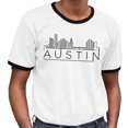 thumbnail image 2 of Skyline Austin Texas Ringer Tee Shirt Unisex Medium White/Black, 2 of 5