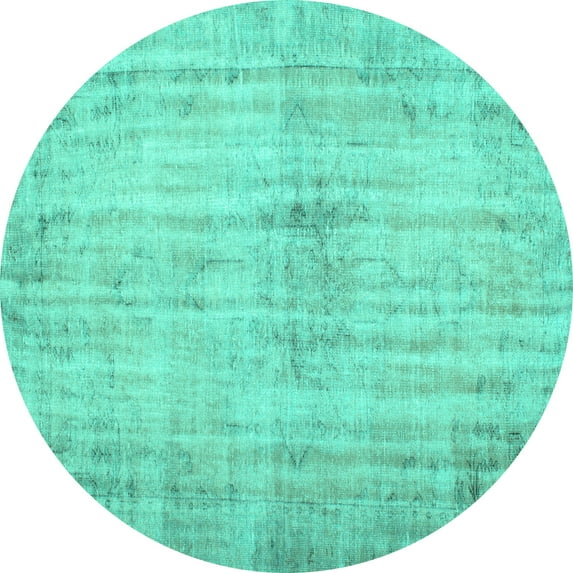 Ahgly Company Indoor Round Persian Turquoise Blue Traditional Area Rugs, 5' Round