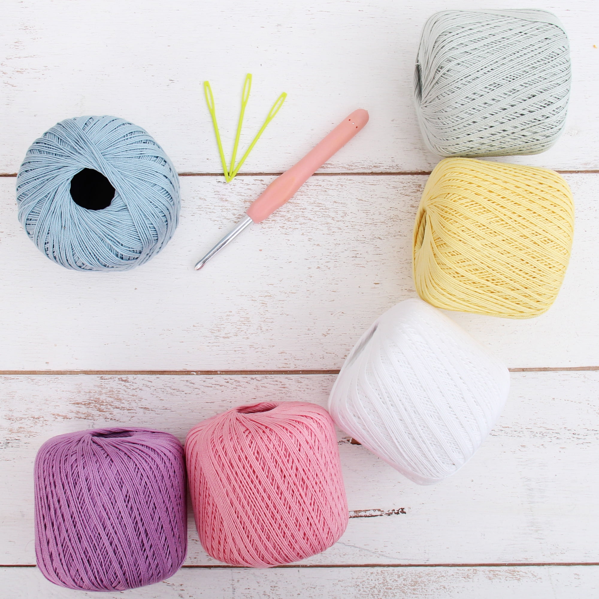 100 Pure Cotton Crochet Thread Set by Threadart Size 3 Frosting