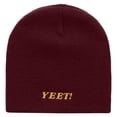 thumbnail image 5 of YEET Embroidered 8 Inch Acrylic Short Beanie - Maroon OSFM, 5 of 5