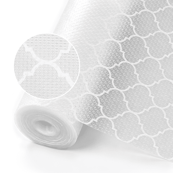 12in x 10ft Non Adhesive Drawer Shelf Liner, EVA Waterproof Oil Resistant Cabinet Mat, Washable Anti Slip Refrigerator Drawer Liner Roll