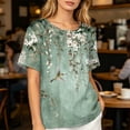 thumbnail image 5 of Womens Summer Short Sleeve Tops Basic Henley Neck Button Down Blouses Flowy Tunic Shirts Trendy Outfits with Pocket, 5 of 6