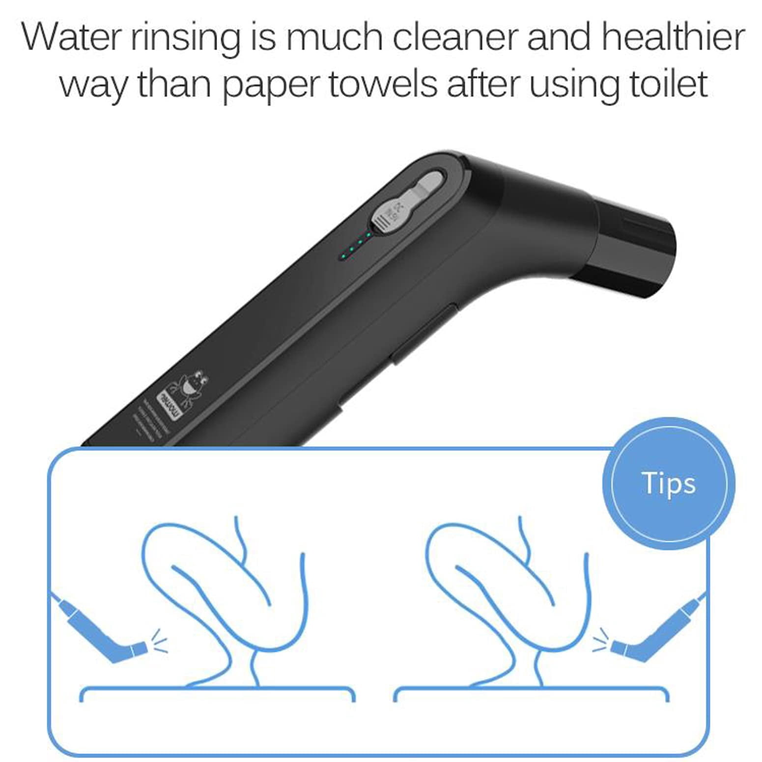 Electric Rechargeable Handheld Personal Travel Bidet Portable For Toilet Bathroom And Outdoor Hiking Strong - Soft Options Refreshing Clean With 2.3l Water Storage (black 2.3l)