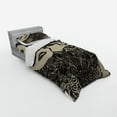 thumbnail image 3 of Ambesonne Modern Bedding Set 4 Pcs, Woman with Cool Posing, Queen, Dark Taupe and Tan, 3 of 3