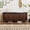 Walnut, variant on 2-Tier Storage Bench,Wide Shoe Bench with Thickened Padded Seat Cushion, Mid Century Modern Fluted Sliding Door and Adjustable Shelf, for Entryway, Living Room, Bedroom (Yellow Walnut, 51.2”)