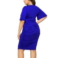 thumbnail image 5 of Sentmoon Robe Cocktail pour Femmes à Manches Courtes Robes Boho pour Femmes Été Couleur Unie Coupe Régulière Respirante Robes Cocktail de Bal 2026 pour le Quotidien et les Déplacements Bleu TG, 5 of 5
