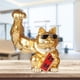 thumbnail image 5 of Figura de gato de la suerte con brazo musculoso chino, adorno de gato de la fortuna con brazo gigante fuerte para Mano derecha, 5 of 9
