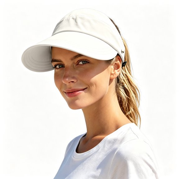 OJSFQUFP Women's Wide Brim Sun Visor Hat UPF Sun Baseball Hat with Adjustable Ponytail for Hiking Fishing Running