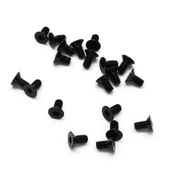 20pcs M3 Countersunk Screws Anodized 6063 Aluminum Hex (Option Length / Color)