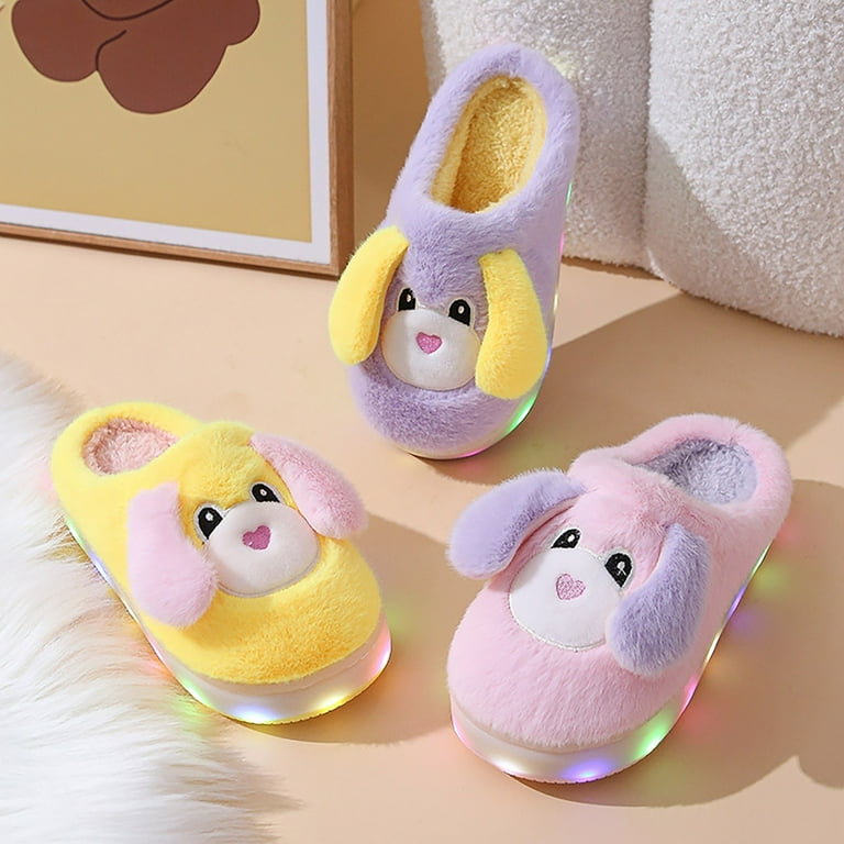 Fuzzy Slippers Kids Sequin Slippers Frozen Toddler Girls Elsa Anna