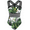 Green Leaves, variant on Hilor Women's One Piece Swimsuits Front Crossover Swimwear Hollow Bathing Suits Monokinis