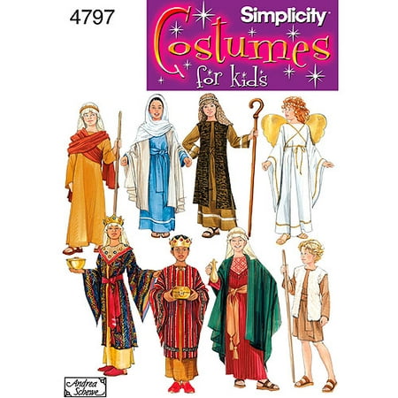 Simplicity Child's Size S-L Nativity Costumes Pattern, 1 Each