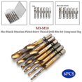 thumbnail image 4 of Thread Bits Kit 6 Pack High Speed Steel Combination Drill Tap Bit Set Hex Shank Thread Drill, 4 of 4