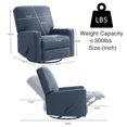 Swivel Rocker Recliner Chair With Heat & Massage - 360 Spin, Compact For Small Spaces