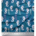 thumbnail image 1 of Soimoi Poly Georgette Fabric Jellyfish & Seahorse Ocean Fabric Prints by Yard 42 Inch Wide, 1 of 3