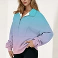 thumbnail image 2 of Under 10 dollars! Quarter Zip Sweatshirt for Women Oversized Long Sleeve Gradient Casual Hoodie Trendy Fall Sweatshirts 2025, 2 of 5