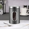 thumbnail image 6 of Stainless Steel Kitchen Canisters Set - Grey Airtight Storage Containers With Transparent Windows For Coffee, Tea & Sugar, 3-Piece Countertop Organization, 6 of 9