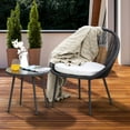 thumbnail image 4 of Nuu Garden 3 Piece Woven Rope Patio Bistro Furniture Set with Cushions, Balcony, Balcony, Deck, Backyard, Dark Gray, 4 of 10