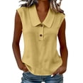 thumbnail image 2 of Jinhomg Women's V Neck Tank Tops Sleeveless Polos Shirts Henley Loose Fit Cute Summer Tees 2026 Fashion Trendy Clothes Yellow M, 2 of 6