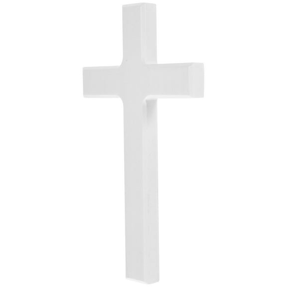 FOMIYES Compact White Wood Cross Wall Hanging Decor with Smooth Finish for Home and Office