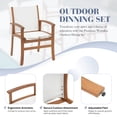 thumbnail image 4 of Expandable Wooden Outdoor Dining Set of 7, with Textilene Fabric Chairs, 4-8 Seater Patio Furniture, Adjustable Feet, Wood Table, Ideal for Garden/Backyard/Deck, White Chair, 4 of 9
