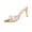 Gold, variant on Women's Clear Pearl Slippers Summer Casual Pointed Open Toe Slip On Mid Heel Anti-Slip Sandals Comfort Cushioned Sole Backless Pumps