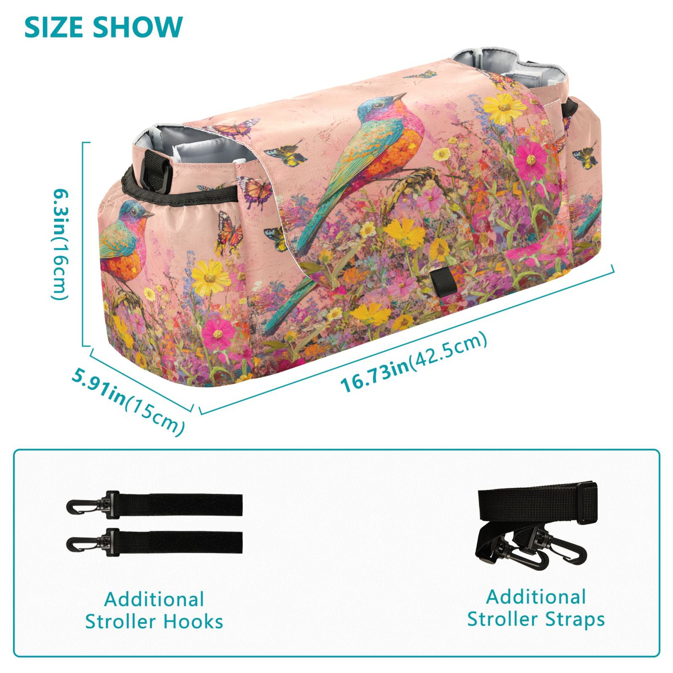 DIXRUYEE Stroller Organizer Vivid Melody Of Nature's Palette Printed