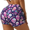 thumbnail image 2 of Fotbe Skull mushroom colorful cute Seamless Shorts, Womens Workout Shorts High Waist Stretch Booty Short for Gym/Yoga/Running/Biking-Large, 2 of 9