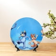 thumbnail image 3 of Lsque Bluey Pattern Ceramic Decorative Plate Decorative Plates with Display Stand Personalized Porcelain Plate Ceramic Ornaments for Wall Hanging Decoration-8in, 3 of 6
