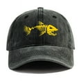 thumbnail image 3 of Gorra de béisbol de espina de pescado, sombreros desgastados de verano para papá, gorras de hueso de pescado con esqueleto de pesca al aire libre para hombres, MZ-496, 3 of 4