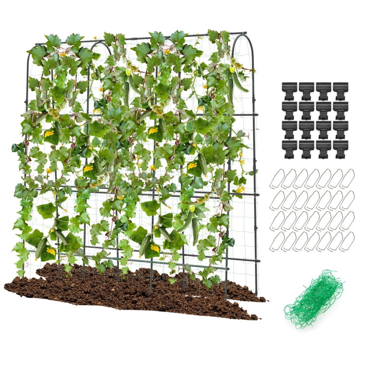 Canddidliike 71 x 71 Inch U-Shaped Tall Garden Arched Trellis for Climbing Plants, Large Size and U-Shaped Design, Plant Supports for Outdoor, Black