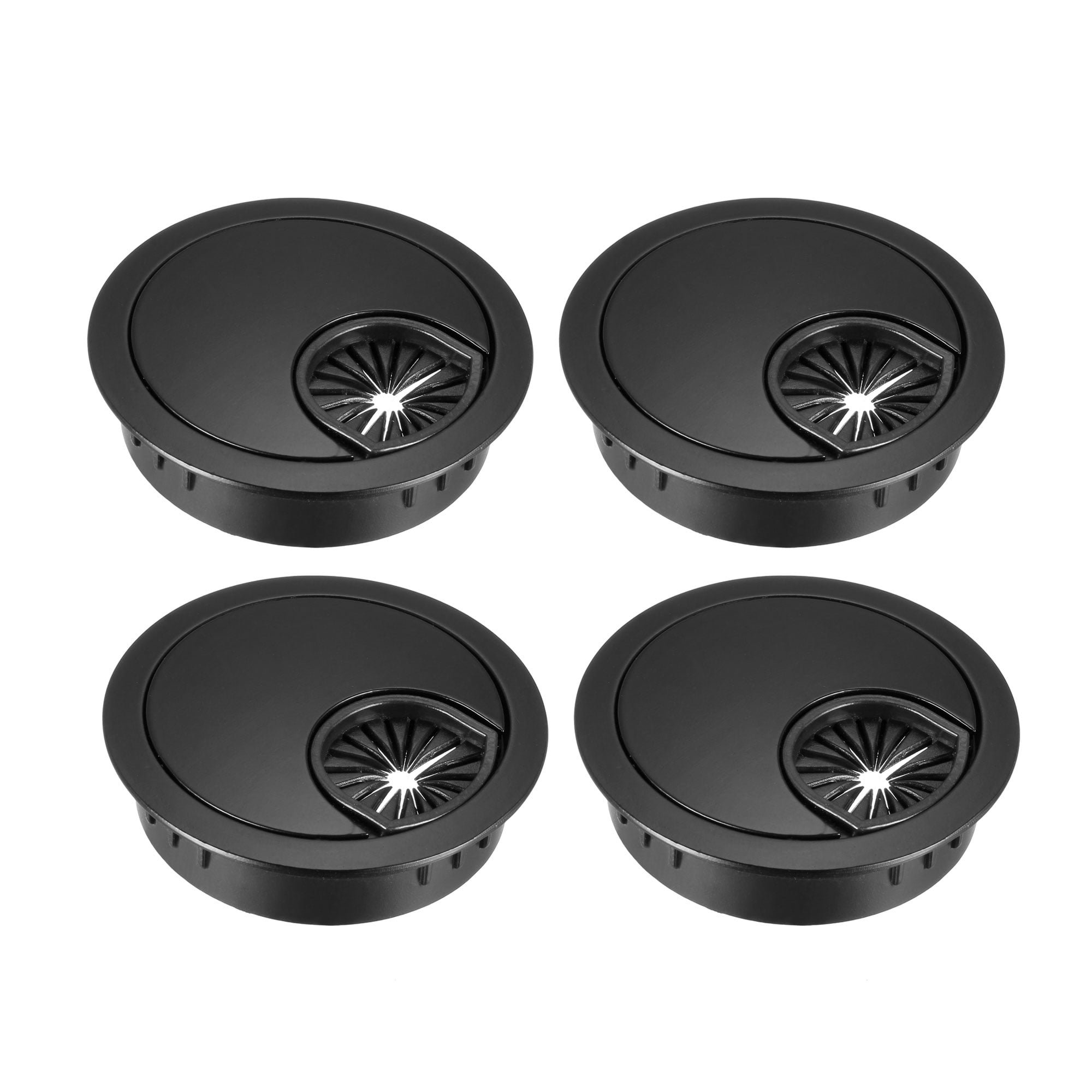 Cable Hole Cover, 2 Inch Zinc Alloy Desk Grommet for Wire Organizer, 4 Pcs (Black)