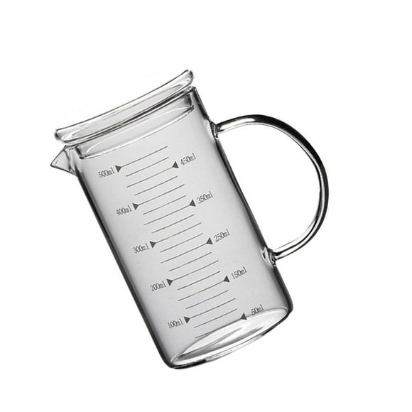 mmirethe Grade Glass Cup Scale Easy Beaker Handle Hot-resistant Non-toxic To Read Glass Borosilicate Kitchen Cup Beaker 250ml 500ml