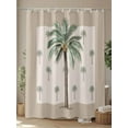 thumbnail image 4 of Fsddascl Palm Trees Shower Curtain Set - 72" x 78" Washable Bathtub Curtain with 12 Hooks, Brown Tropical Plants Summer Green Waterproof Fabric Stall Shower Curtains for Bathroom/Bathtub Décor, 4 of 6