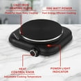 thumbnail image 7 of Brentwood Single-Cast-Iron 1,100-Watt Countertop Electric Burner Hot Plate with Temperature Control and Power Indicator Light, Black, TS-331BK, 7 of 7