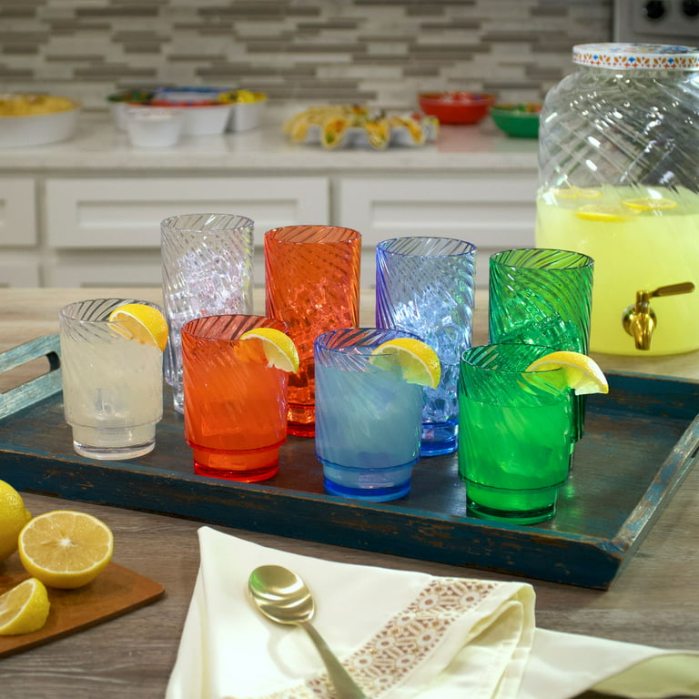 Sofia Home 8-Piece Multicolor Acrylic Drinkware Tumbler Set by Sofia Vergara, Size: 3.25 inch x 3.25 inch x 4.5 inch