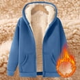 thumbnail image 4 of Fall/Winter Saving! HVOBTTY Toddlers Short Sweatshirt, Kids Fall and Winter Coats, Boys' and Girls' Casual Solid Color Long Sleeve Hooded Sweatshirt Sports Jacket Blue, 5-6 Years, 4 of 4