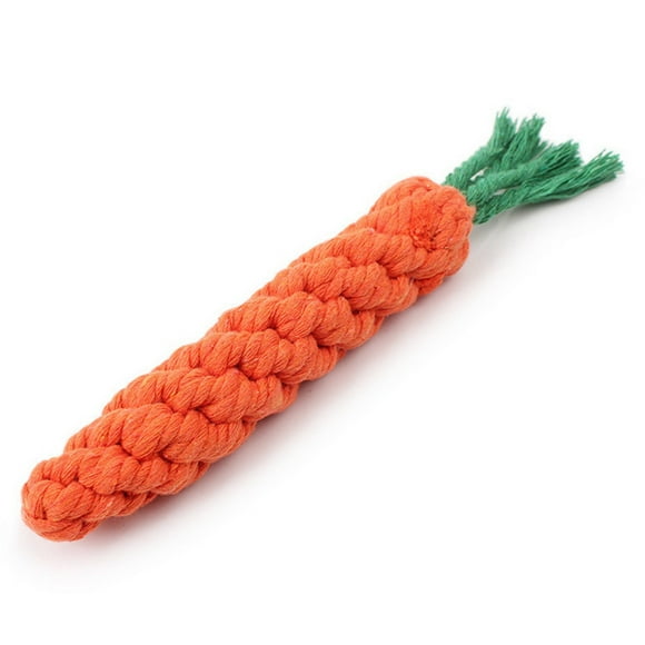 LSLJS 1 Piece of Carrot Dog Toy 22 cm Long Woven Cotton Rope Puppy Chew Toy