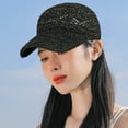 thumbnail image 4 of Baseball Cap Sun Protection Adjustable Breathable Crocheting Unisex Anti-UV Hollow Out Thin Long Brim Women Men Hat Headwear, 4 of 6