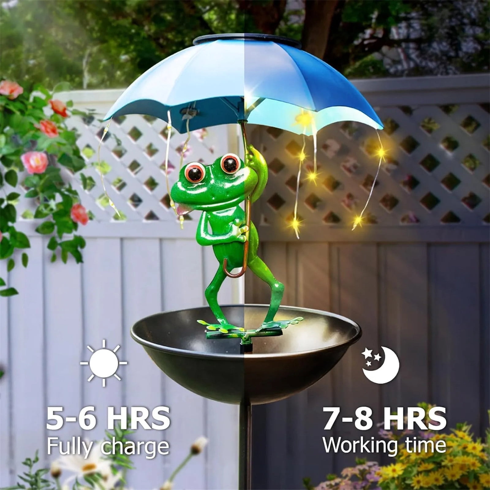 XINGAG Solar Bird Feeder, Outdoor Solar Lights Figurine Lights with Umbrella, Hummingbird Feeder Decorative Path Lights Courtyard Garden Light Outdoor Yard Decor