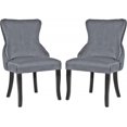 thumbnail image 1 of Dining Chairs Dining Room Chair Kitchen Chair of 2 Dining Metal Side Chairs Solid Wood Modern Tufted Upholstered for Home Kitchen Bedroom Living Room Arm Side Chairs Set of 2 Grey, 1 of 7
