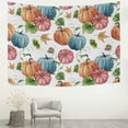 thumbnail image 3 of FREEAMG Tapestry Thanksgiving Watercolor Colorful Pumpkin Leaves Tapestry Wall Hanging Decorative Wall Tapestries Wall&nbsp;Blanket&nbsp;Bedding Tapestry for Bedroom Living Room Dorm 60"x51", 3 of 7