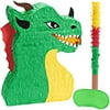 Dragon Pinata - Dinosaur Party Supplies Dino Pinata Bundle with Blindfold and Stick for Boys Kids Dragon Theme Birthday Party Game Decorations (15.5" x 10" x 3")(Dragon)