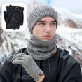 thumbnail image 3 of Scarf Touch Screen Gloves Large Hat Scarf Gloves Set Thick Knit Skull Cap, 3 of 5