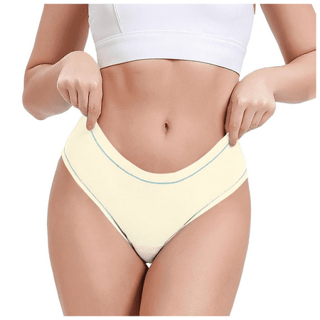 Meiodtion Underwear for Women Leakproof High Waist Briefs Panties Elastic Flat Seams Stretchable Panty White M